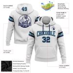 Custom Team Name and Number Football Hoodie - Personalized Stitched Sweatshirt in White Navy Gray Teal Personalized Stitched