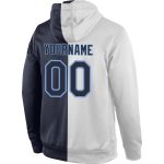 Custom Stitched Hoodie for Sports Team - Personalized White Navy-Light Blue Pullover Sweatshirt with Name & Number Personalized