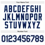 Custom Name Number Hoodie Sports Pullover Sweatshirt White Navy Light Blue - Personalized Team Apparel Personalized Stitched