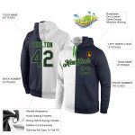 Custom Name Number Personalized Sports Hoodie Sweatshirt - White Navy Neon Green Stitched Pullover Fashion Team Apparel Personalized