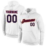 Custom Team Sweatshirt Hoodie - Personalized Stitched Sports Pullover with Name and Number in White, Navy, Old Gold Personalized