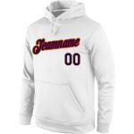 Custom Team Sweatshirt Hoodie - Personalized Stitched Sports Pullover with Name and Number in White, Navy, Old Gold Personalized