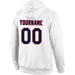 Custom Team Sweatshirt Hoodie - Personalized Stitched Sports Pullover with Name and Number in White, Navy, Old Gold Personalized