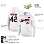Custom Team Sweatshirt Hoodie - Personalized Stitched Sports Pullover with Name and Number in White, Navy, Old Gold Personalized