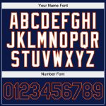 Custom Team Hoodie Personalized Sports Pullover with Name and Number - White Navy-Orange Split Design Personalized Stitched