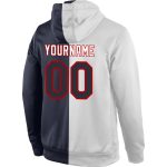 Custom Name Number Sports Hoodie Pullover Sweatshirt - Personalized Stitched White Navy-Red Fashion Team Apparel Personalized