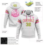 Custom Name Number Pullover Hoodie Football Sweatshirt Neon Green Pink Stitched White Design Personalized Stitched White