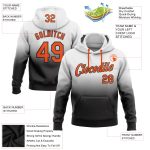 Custom Team Name Number Hoodie Sweatshirt Pullover Fashion Sports Stitched White Orange Black Fade Personalized Stitched