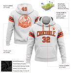Custom Football Hoodie Sweatshirt with Name and Number - Personalized Stitched White Black Orange Pullover Personalized Stitched