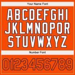 Custom Team Hoodie - Personalized Pullover Sweatshirt with Name & Number - White Orange Navy Split Fashion Sports Wear Personalized