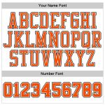 Custom Team Name Number Hoodie Sports Pullover Sweatshirt White Orange Black Pinstripe Design Personalized Stitched White
