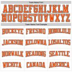 Custom Team Name Number Hoodie Sports Pullover Sweatshirt White Orange Black Pinstripe Design Personalized Stitched White