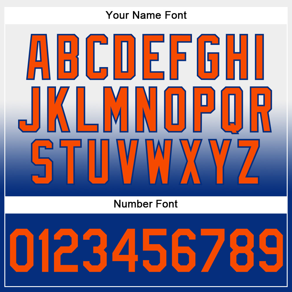 Personalized Stitched White Orange-Royal Fade Fashion Sports Pullover Sweatshirt Hoodie Team Custom Name and Number Custom Name Number Sports Hoodie Sweatshirt - Personalized White Orange Royal Fade Pullover Team Apparel Personalized Stitched - Image 4