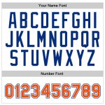 Custom Team Name Number Stitched Hoodie Pullover Sweatshirt - White Orange Royal Sports Apparel Personalized Stitched White