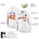 Custom Team Name Number Stitched Hoodie Pullover Sweatshirt - White Orange Royal Sports Apparel Personalized Stitched White