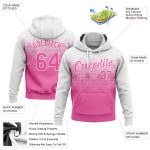 Custom Name and Number Sports Hoodie Personalized 3D Pattern Design White Pink Stitched Pullover Sweatshirt Personalized