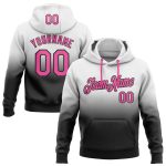 Custom Name Number Hoodie Pullover Sweatshirt - Personalized White Pink Black Fade Fashion Sports Apparel Personalized Stitched