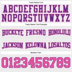 Custom Personalized Football Hoodie Sweatshirt with Name and Number - Stitched White Pink-Purple Design Personalized Stitched