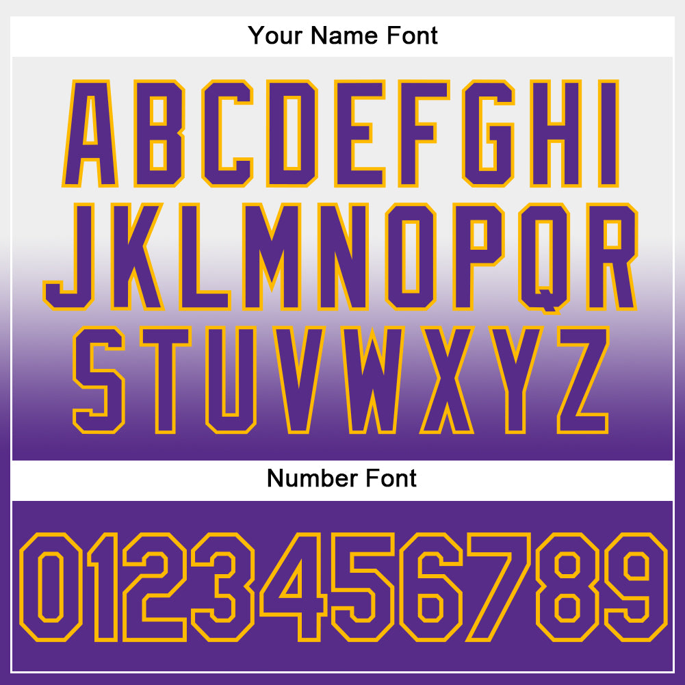 Personalized Stitched White Purple-Gold Fade Fashion Sports Pullover Sweatshirt Hoodie Team Custom Name and Number Custom Team Name Number Pullover Hoodie Sweatshirt - Personalized Stitched White Purple Gold Fade Fashion Sport Personalized - Image 4