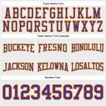 Custom Stitched Football Pullover Hoodie with Name & Number - White Purple Gold Sweatshirt Personalized Stitched White Purple-Gold
