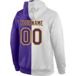 Custom Name Number Sports Hoodie White Purple Gold Stitched Pullover Sweatshirt Fashion Personalized Stitched White Purple-Gold