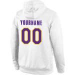 Custom Name Number Sports Hoodie White Purple Gold Stitched Pullover Sweatshirt Personalized Team Gear Personalized Stitched