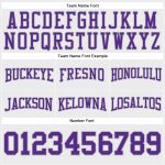 Custom Football Hoodie with Personalized Name & Number - Stitched White Purple-Gray Pullover Sweatshirt Personalized Stitched