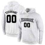 Custom Name Number Sports Hoodie Pullover Sweatshirt White Purple Pinstripe Black Gray Team Apparel Personalized Stitched