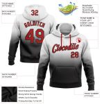 Custom Name Number Sports Hoodie Pullover Sweatshirt Red Black Fade Personalized Fashion Team Apparel Personalized Stitched