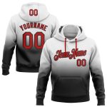 Custom Name Number Sports Hoodie Pullover Sweatshirt Red Black Fade Personalized Fashion Team Apparel Personalized Stitched