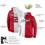 Custom Name Number Sports Hoodie Sweatshirt for Team, Personalized Stitched Red Black White Split Fashion Pullover Personalized
