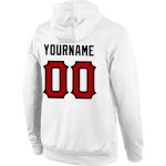 Custom Team Name Number Stitched Hoodie Sweatshirt Pullover Red Black White Sports Personalized Stitched White Red-Black