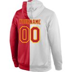 Custom Team Name Number Sports Hoodie Pullover Sweatshirt Red Gold Stitched Fashion White Personalized Stitched White Red-Gold