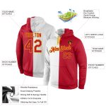 Custom Team Name Number Sports Hoodie Pullover Sweatshirt Red Gold Stitched Fashion White Personalized Stitched White Red-Gold