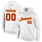 Custom Name Number Sports Hoodie Red Gold Color Stitched Pullover Sweatshirt for Team - Personalized Wear Personalized Stitched