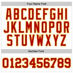Custom Name Number Sports Hoodie Red Gold Color Stitched Pullover Sweatshirt for Team - Personalized Wear Personalized Stitched
