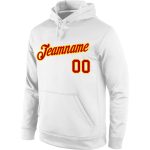 Custom Name Number Sports Hoodie Red Gold Color Stitched Pullover Sweatshirt for Team - Personalized Wear Personalized Stitched