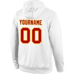 Custom Name Number Sports Hoodie Red Gold Color Stitched Pullover Sweatshirt for Team - Personalized Wear Personalized Stitched