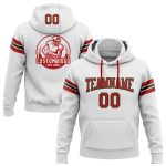 Custom Team Name Number Sweatshirt Hoodie - Personalized Stitched White Red-Green Football Pullover Personalized Stitched