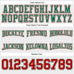 Custom Personalized Team Football Hoodie Sweatshirt with Name and Number in White Red-Kelly Green Stitched Design Personalized
