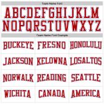 Custom Name & Number Sports Hoodie - Personalized Stitched Pullover Sweatshirt in White, Red, and Light Blue Personalized