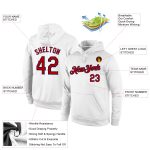 Custom Sports Hoodie with Team Name and Number, Personalized Red-Navy Pullover Sweatshirt Personalized Stitched White Red-Navy