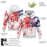 Custom Name Number American Flag 3D Hoodie Sweatshirt for Sports Team - Personalized Red-Royal Pullover Personalized Stitched