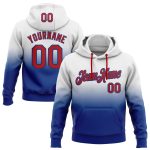 Custom Name Number Sports Hoodie Pullover Sweatshirt White Red Royal Fade Fashion Personalized Stitched White Red-Royal Fade