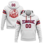 Personalized Stitched Red-Royal Football Hoodie Sweatshirt Pullover - Custom Sports Apparel Personalized Stitched White Red-Royal