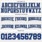 Custom Name Number Football Hoodie Sweatshirt Pullover in White Royal Black - Personalized Team Apparel Personalized Stitched