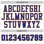 Custom Team Name Number Sports Hoodie - Personalized White Royal Pinstripe Pullover Sweatshirt with Orange Accents Personalized