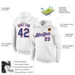 Personalized Royal-Red Stitched Sports Hoodie for Men and Women - White Pullover Sweatshirt Personalized Stitched White Royal-Red