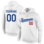 Custom Name and Number Sports Hoodie Sweatshirt - Personalized Stitched Royal-Red Pullover for Team Wear Personalized Stitched