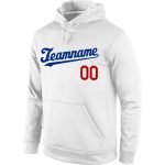 Custom Name and Number Sports Hoodie Sweatshirt - Personalized Stitched Royal-Red Pullover for Team Wear Personalized Stitched